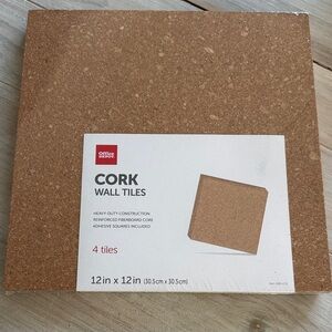 Cork Wall Tiles - Natural - set of four new!